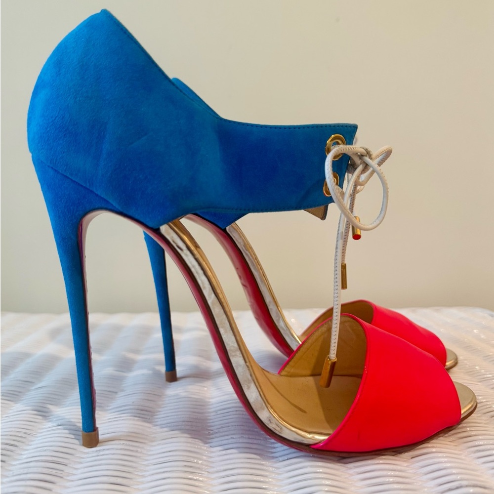 Christian Louboutin Mayerling Two Tone Leather Lace Up Sandals / sz 42 US 11